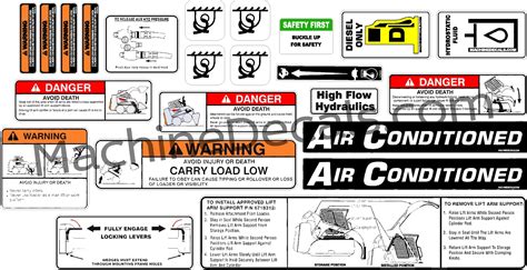 bobcat skid steer safety stickers|bobcat skid steer decals kit.